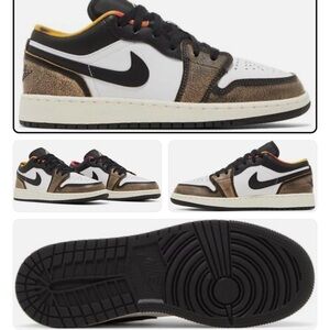 Nike Air Jordan Low Black White Tan Sneakers